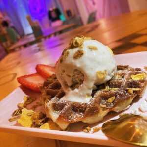 Waffle com sorvete